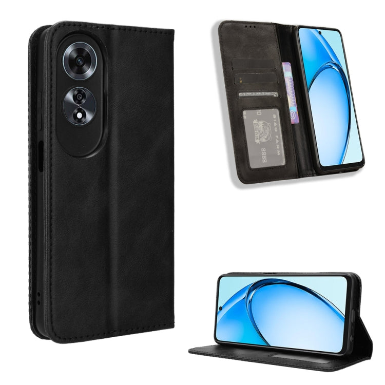 Magnetic Buckle Retro Texture Leather Phone Case, For OPPO Reno12 Pro 5G Global, For OPPO Reno12 5G Global, For OPPO F27 Pro 5G / F27 Pro+ 5G, For OPPO A60 4G, For OPPO A3 Pro 5G, For OPPO A3 Pro 5G Global