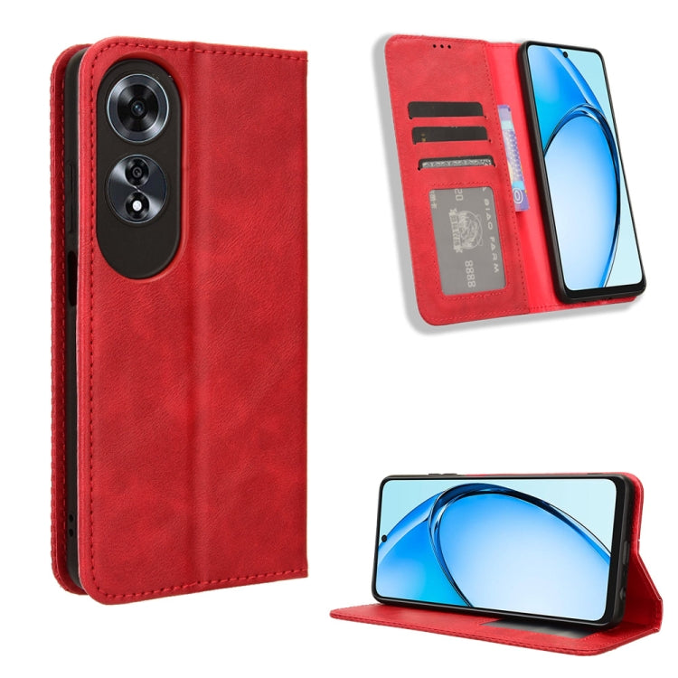 Magnetic Buckle Retro Texture Leather Phone Case, For OPPO Reno12 Pro 5G Global, For OPPO Reno12 5G Global, For OPPO F27 Pro 5G / F27 Pro+ 5G, For OPPO A60 4G, For OPPO A3 Pro 5G, For OPPO A3 Pro 5G Global