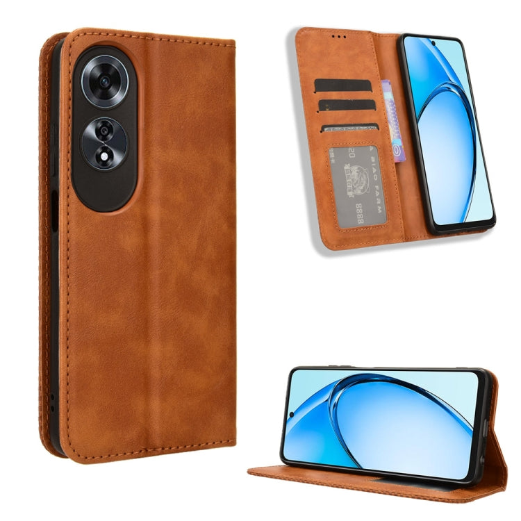 Magnetic Buckle Retro Texture Leather Phone Case, For OPPO Reno12 Pro 5G Global, For OPPO Reno12 5G Global, For OPPO F27 Pro 5G / F27 Pro+ 5G, For OPPO A60 4G, For OPPO A3 Pro 5G, For OPPO A3 Pro 5G Global