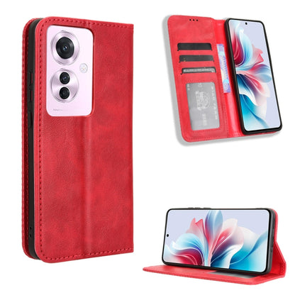 Magnetic Buckle Retro Texture Leather Phone Case, For OPPO A3x 5G India, For OPPO Reno12 F 5G, For OPPO Reno11 PJH110, For OPPO Reno12 Pro 5G Global, For OPPO Reno12 5G Global, For OPPO F27 Pro 5G / F27 Pro+ 5G