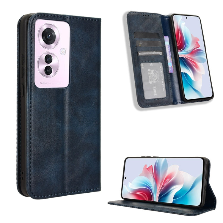Magnetic Buckle Retro Texture Leather Phone Case, For OPPO A3x 5G India, For OPPO Reno12 F 5G, For OPPO Reno11 PJH110, For OPPO Reno12 Pro 5G Global, For OPPO Reno12 5G Global, For OPPO F27 Pro 5G / F27 Pro+ 5G