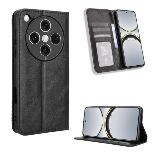 Magnetic Buckle Retro Texture Leather Phone Case, For OPPO Find X8 Pro, For OPPO Reno9 A / Reno7 A