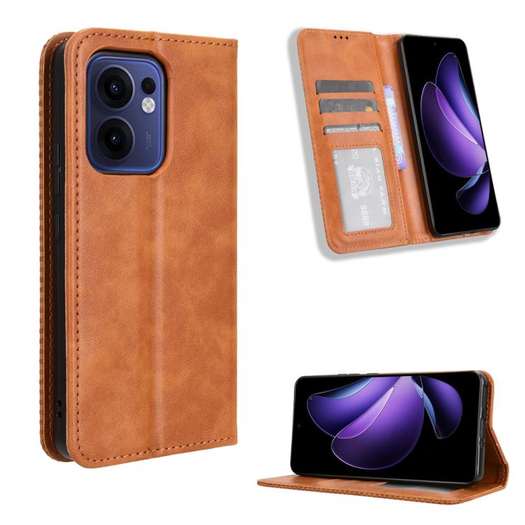 Magnetic Buckle Retro Texture Leather Phone Case, For OPPO Reno13 F 4G / 5G, For OPPO Find X8, For OPPO K12X 5G / OnePlus Nord CE4 Lite 5G, For OPPO A3x 5G India, For OPPO Reno12 F 5G, For OPPO Reno11 PJH110