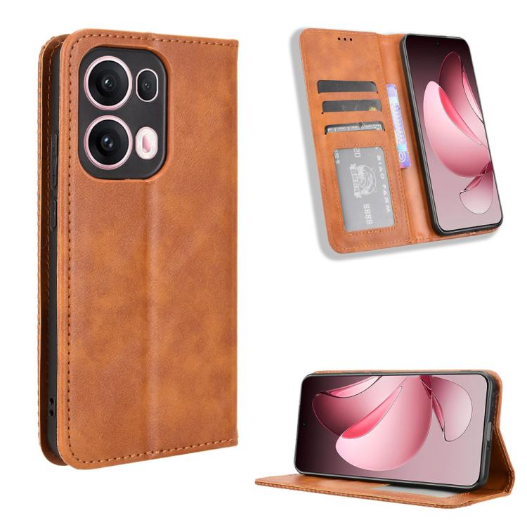 Magnetic Buckle Retro Texture Leather Phone Case, For OPPO Find X8 Ultra 5G, For OPPO F29 Pro 5G, For OPPO F29 5G Global, For OPPO A5 Pro Global, For OPPO Reno13 Pro 5G Global, For OPPO Reno13 5G Global