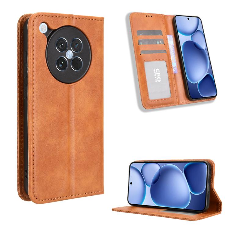 Magnetic Buckle Retro Texture Leather Phone Case, For OPPO A5x 4G / 5G Global, For OPPO A5 4G / 5G Global, For OPPO Reno14 5G Global, For OPPO K13 5G, For OPPO Find X8s+ 5G, For OPPO Find X8s 5G
