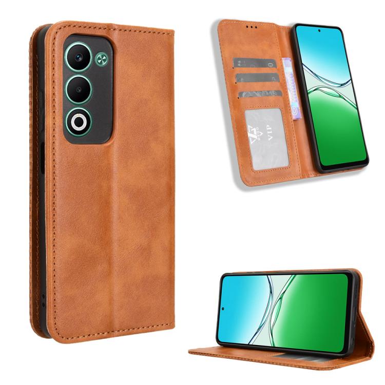 Magnetic Buckle Retro Texture Leather Phone Case, For OPPO A5x 4G / 5G Global, For OPPO A5 4G / 5G Global, For OPPO Reno14 5G Global, For OPPO K13 5G, For OPPO Find X8s+ 5G, For OPPO Find X8s 5G