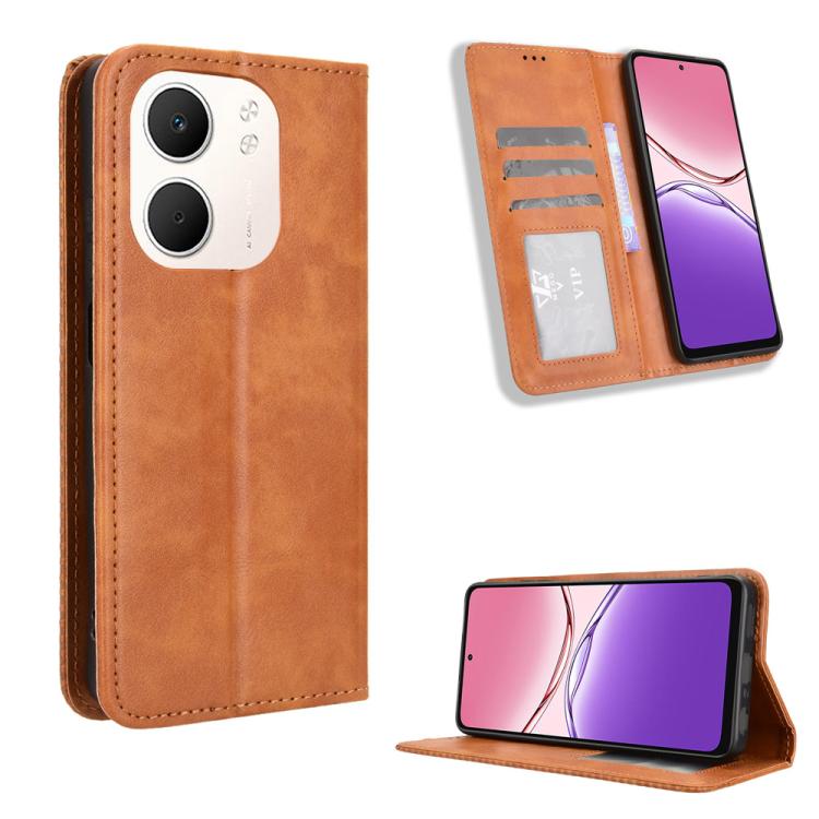 Magnetic Buckle Retro Texture Leather Phone Case, For OPPO A5x 4G / 5G Global, For OPPO A5 4G / 5G Global, For OPPO Reno14 5G Global, For OPPO K13 5G, For OPPO Find X8s+ 5G, For OPPO Find X8s 5G