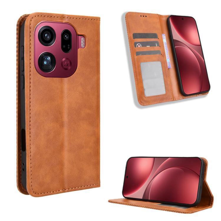 Magnetic Buckle Retro Texture Leather Phone Case, For OPPO Find X9, For OPPO A6 Pro 4G / 5G Global / F31 5G, For OPPO A6 Max 5G / F31 Pro+ 5G, For OPPO F31 Pro 5G, For OPPO Find X9 Pro, For OPPO Reno14 F 5G