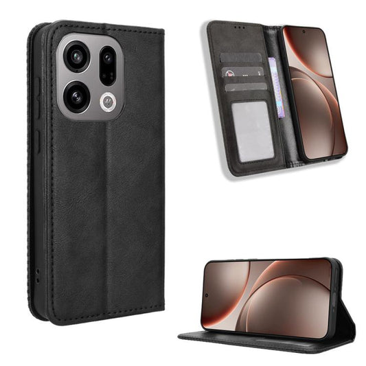 Magnetic Buckle Retro Texture Leather Phone Case, For OPPO Find X9, For OPPO A6 Pro 4G / 5G Global / F31 5G, For OPPO A6 Max 5G / F31 Pro+ 5G, For OPPO F31 Pro 5G, For OPPO Find X9 Pro, For OPPO Reno14 F 5G