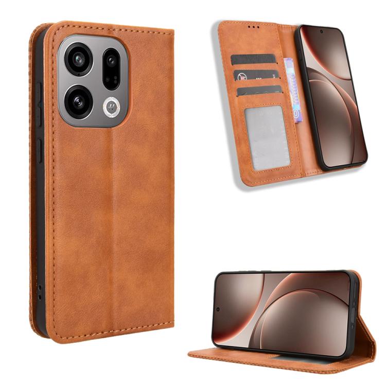 Magnetic Buckle Retro Texture Leather Phone Case, For OPPO Find X9, For OPPO A6 Pro 4G / 5G Global / F31 5G, For OPPO A6 Max 5G / F31 Pro+ 5G, For OPPO F31 Pro 5G, For OPPO Find X9 Pro, For OPPO Reno14 F 5G