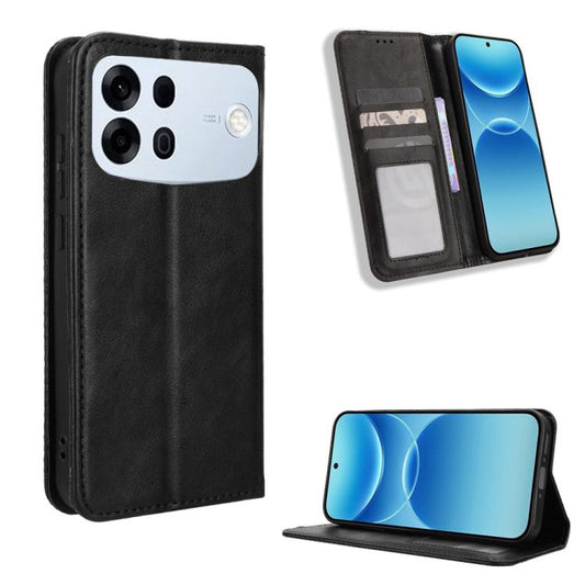 Magnetic Buckle Retro Texture Leather Phone Case, For OPPO A7 Pro Max / F35 Pro, For OPPO Reno16 F 5G / Reno16 FS 5G, For OPPO Reno15 A / Reno15 F 5G, For OPPO Reno16 Pro 5G / Reno 16 5G Global, For OPPO F33 Pro 5G, For OPPO Find X9 Ultra 5G