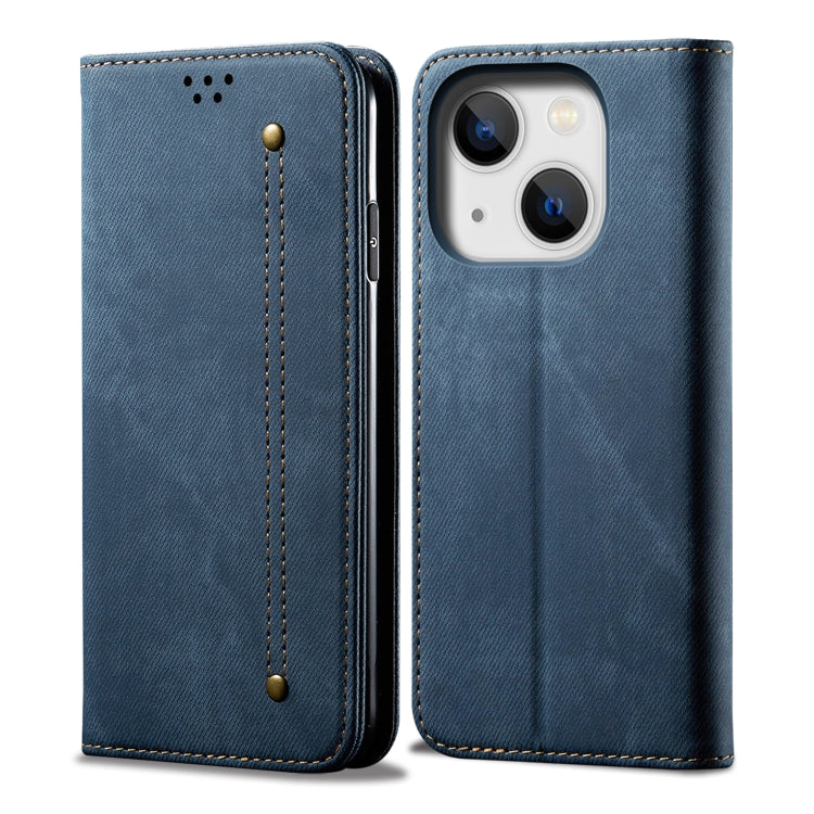 Denim Texture Casual Style Horizontal Flip Leather Case