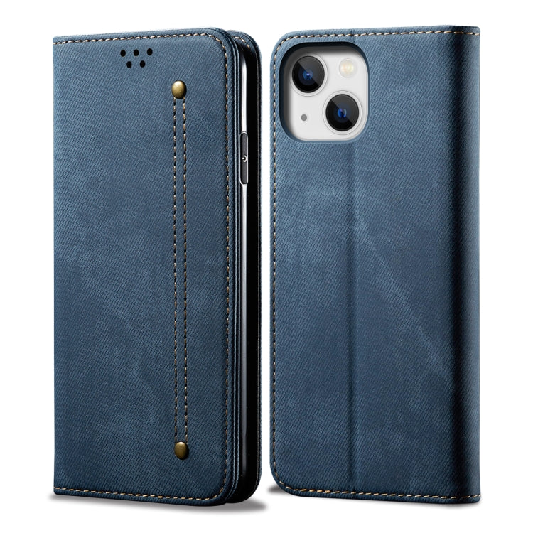 Denim Texture Casual Style Horizontal Flip Leather Case