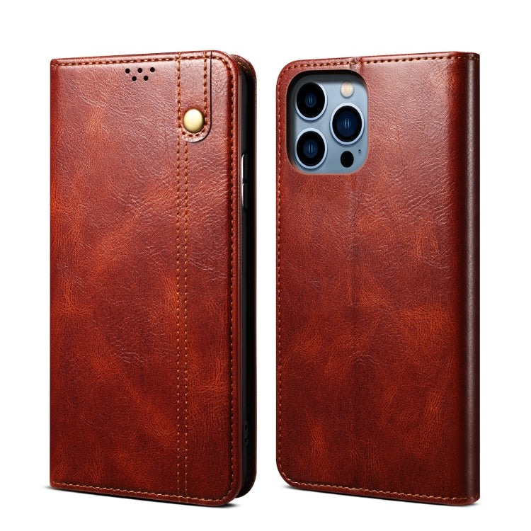 Oil Wax Crazy Horse Texture Leather Phone Case