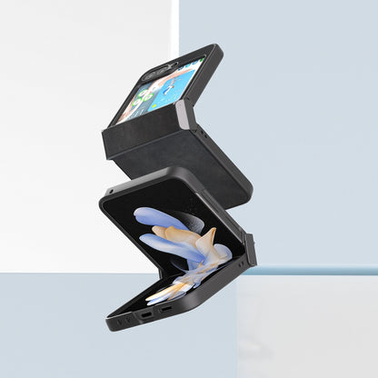 ABEEL Two-color Calf Texture PU Phone Case, For Samsung Galaxy Z Flip6 / Flip7 FE, For Samsung Galaxy Z Flip5