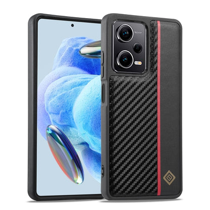 LC.IMEEKE 3 in 1 Carbon Fiber Texture Shockproof Phone Case