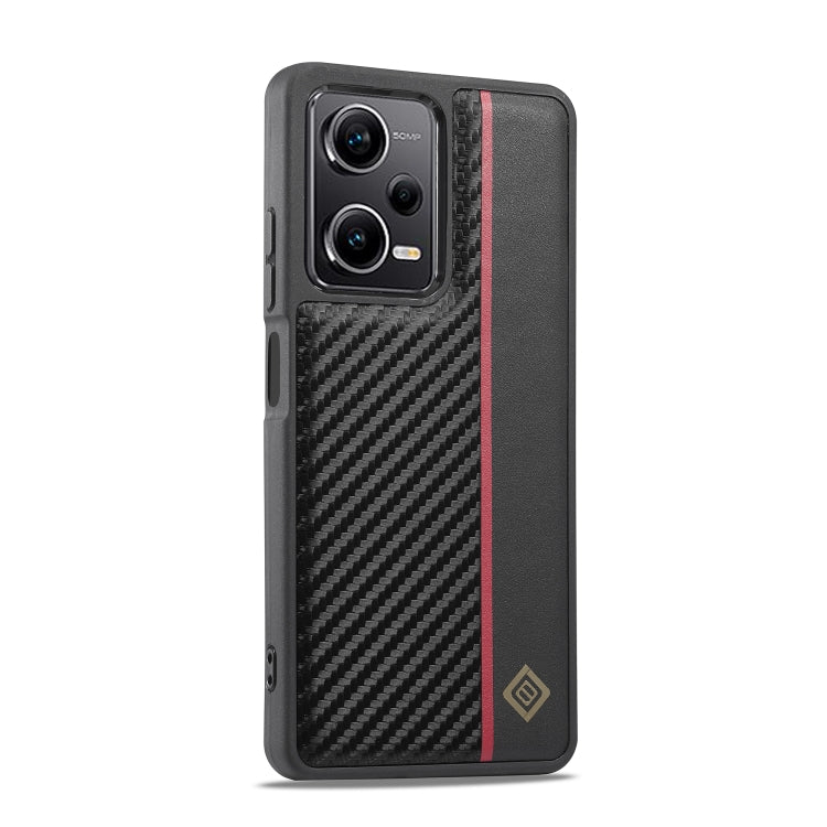 LC.IMEEKE 3 in 1 Carbon Fiber Texture Shockproof Phone Case