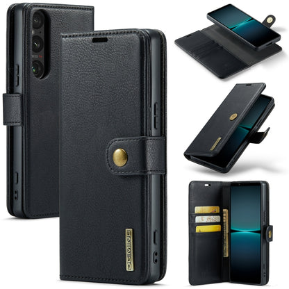 DG.MING Crazy Horse Texture Detachable Magnetic Leather Phone Case