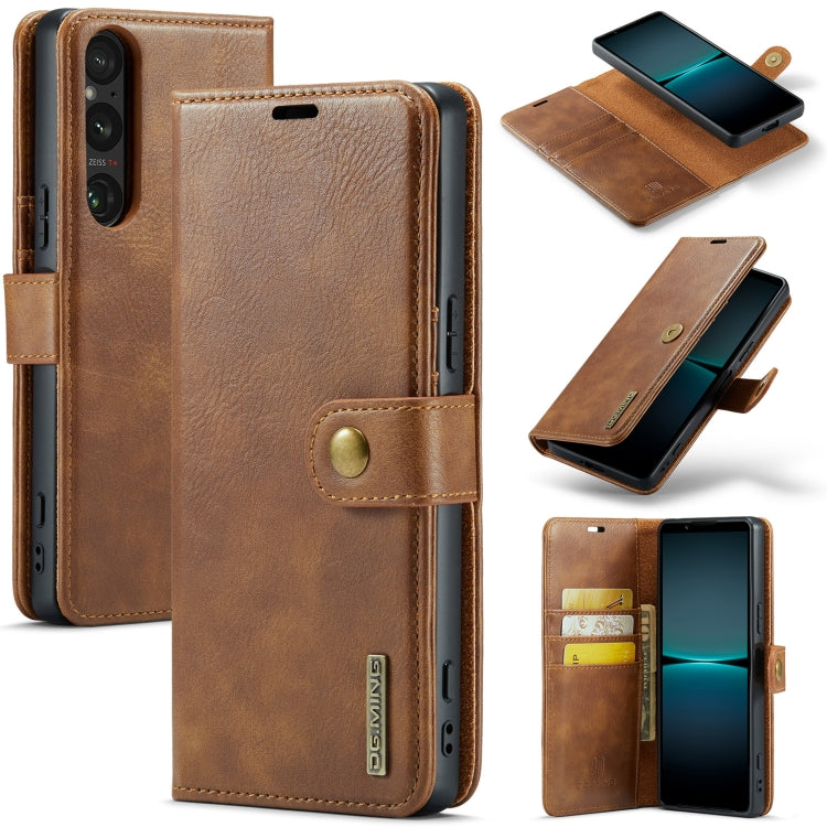 DG.MING Crazy Horse Texture Detachable Magnetic Leather Phone Case