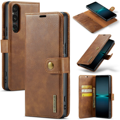 DG.MING Crazy Horse Texture Detachable Magnetic Leather Phone Case