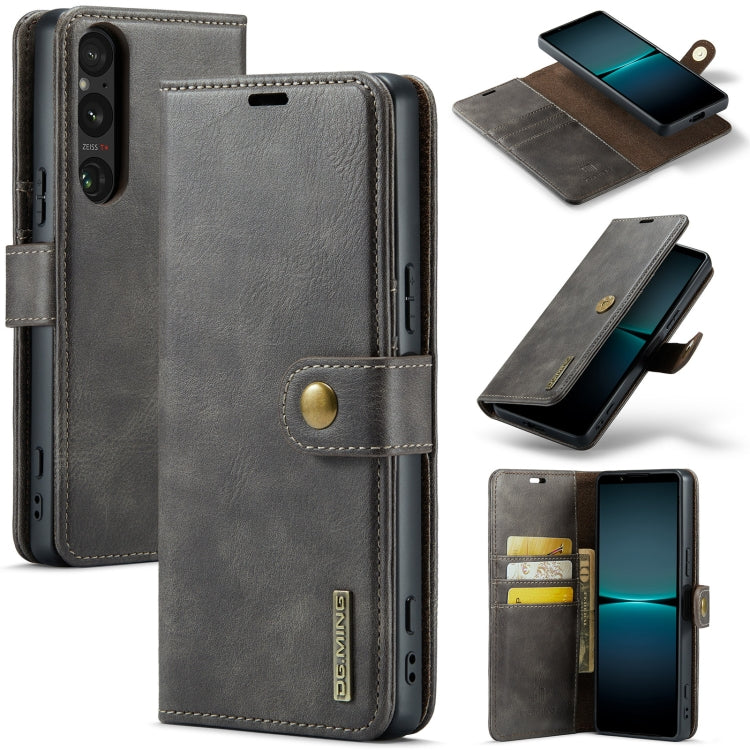 DG.MING Crazy Horse Texture Detachable Magnetic Leather Phone Case