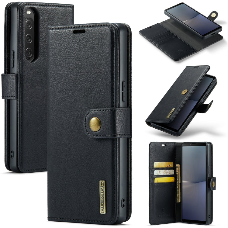 DG.MING Crazy Horse Texture Detachable Magnetic Leather Phone Case