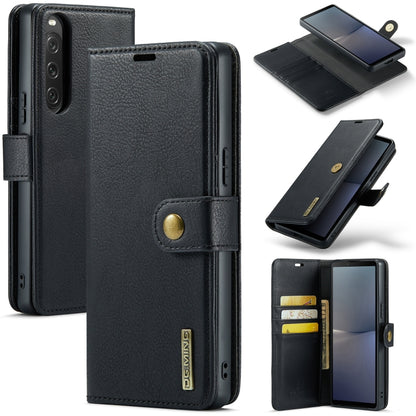 DG.MING Crazy Horse Texture Detachable Magnetic Leather Phone Case