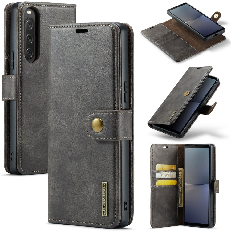 DG.MING Crazy Horse Texture Detachable Magnetic Leather Phone Case