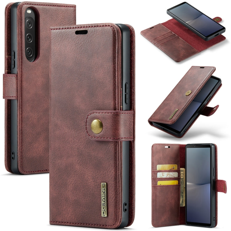 DG.MING Crazy Horse Texture Detachable Magnetic Leather Phone Case
