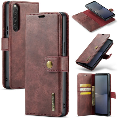 DG.MING Crazy Horse Texture Detachable Magnetic Leather Phone Case