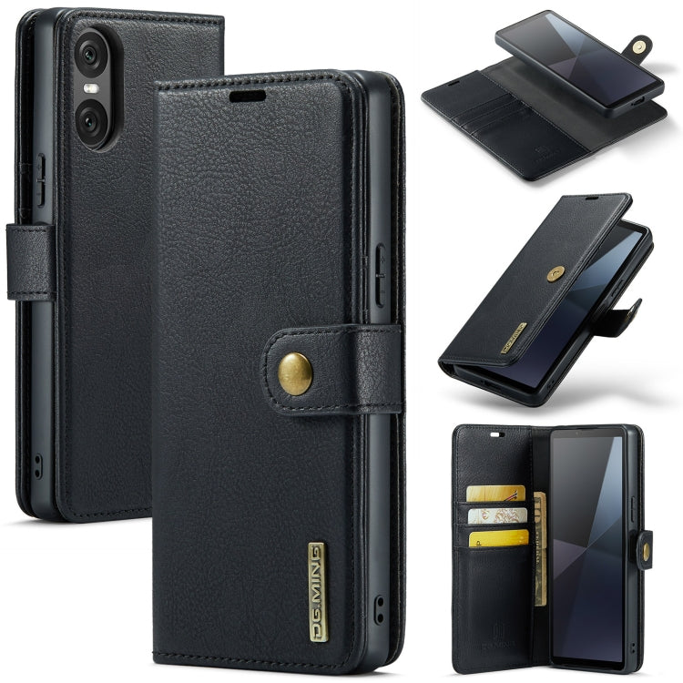 DG.MING Crazy Horse Texture Detachable Magnetic Leather Phone Case