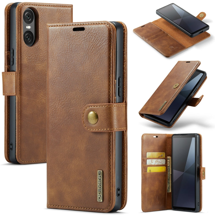 DG.MING Crazy Horse Texture Detachable Magnetic Leather Phone Case