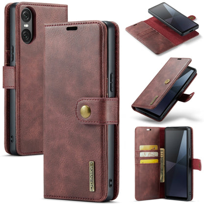 DG.MING Crazy Horse Texture Detachable Magnetic Leather Phone Case