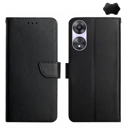 HT02 Genuine Leather Fingerprint-proof Flip Phone Case