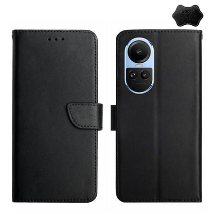 HT02 Genuine Leather Fingerprint-proof Flip Phone Case