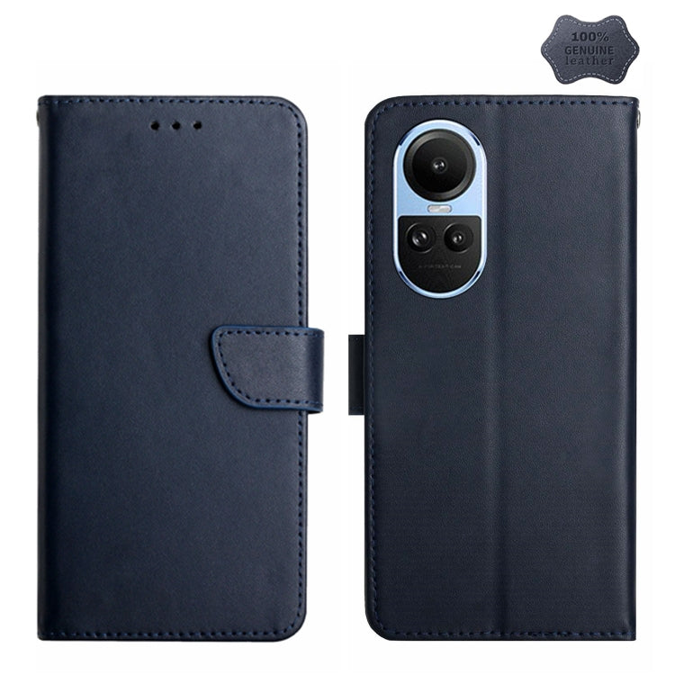 HT02 Genuine Leather Fingerprint-proof Flip Phone Case