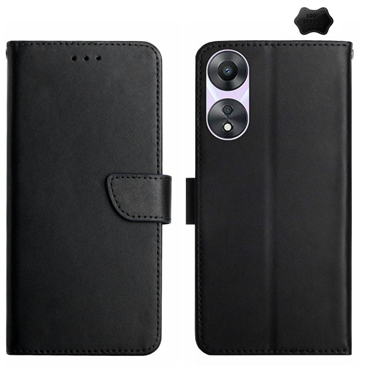 HT02 Genuine Leather Fingerprint-proof Flip Phone Case