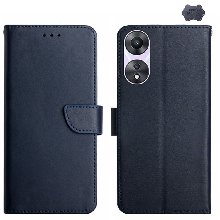 HT02 Genuine Leather Fingerprint-proof Flip Phone Case