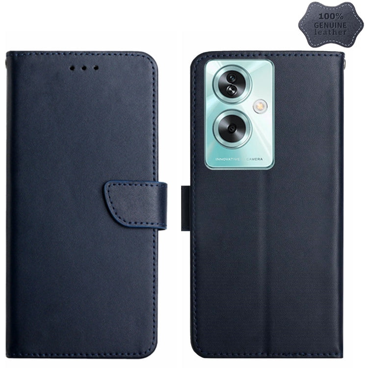 HT02 Genuine Leather Fingerprint-proof Flip Phone Case