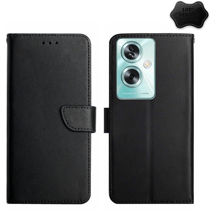 HT02 Genuine Leather Fingerprint-proof Flip Phone Case