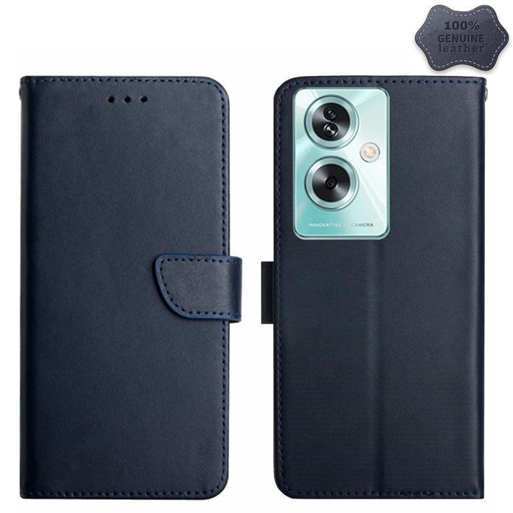 HT02 Genuine Leather Fingerprint-proof Flip Phone Case