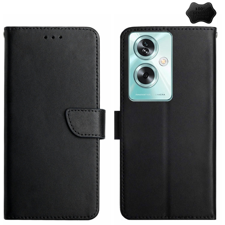 HT02 Genuine Leather Fingerprint-proof Flip Phone Case