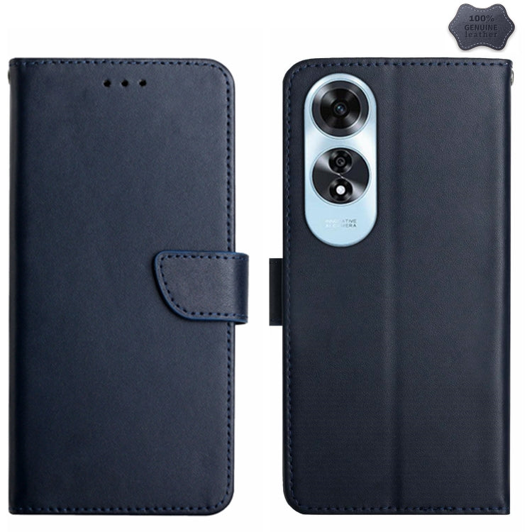 HT02 Genuine Leather Fingerprint-proof Flip Phone Case