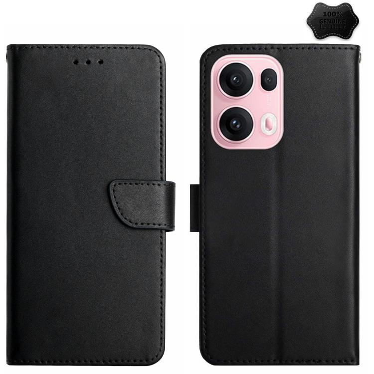 HT02 Genuine Leather Fingerprint-proof Flip Phone Case