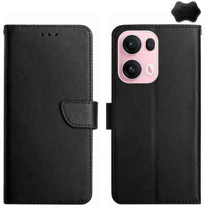 HT02 Genuine Leather Fingerprint-proof Flip Phone Case