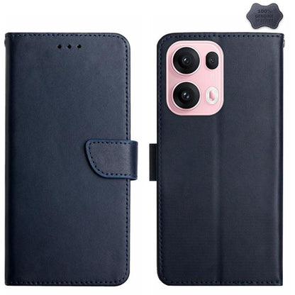 HT02 Genuine Leather Fingerprint-proof Flip Phone Case