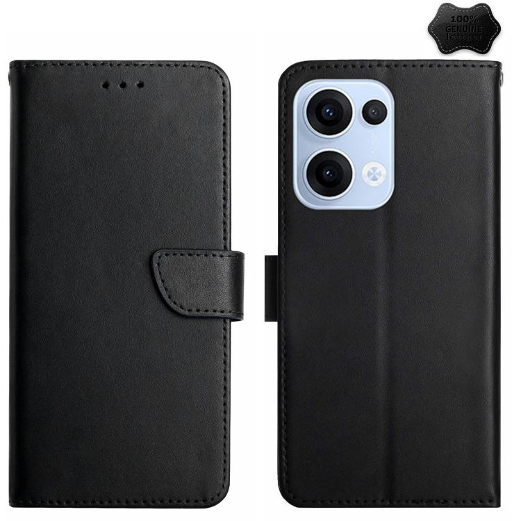 HT02 Genuine Leather Fingerprint-proof Flip Phone Case