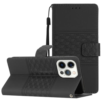 Diamond Embossed Skin Feel Leather Phone Case, For iPhone Air, For iPhone 16 Pro Max, For iPhone 16 Pro, For iPhone 16 Plus