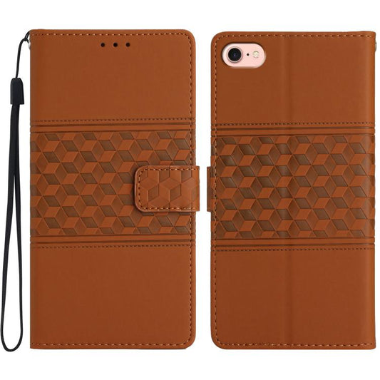 Diamond Embossed Skin Feel Leather Phone Case, For iPhone 16e, For iPhone 16 Pro Max, For iPhone 16 Pro, For iPhone 16 Plus