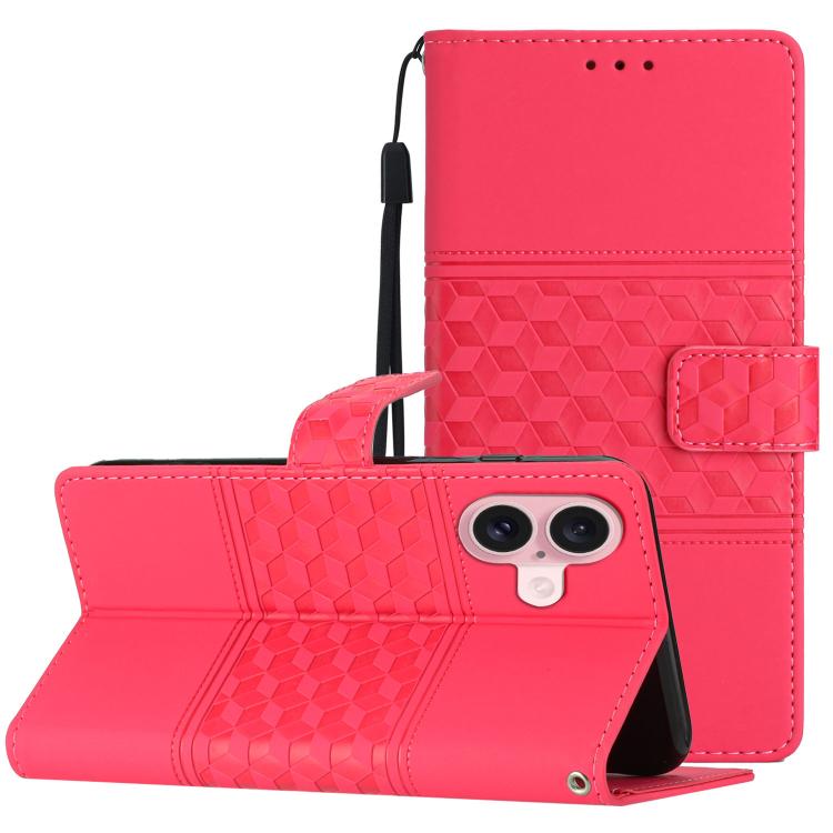 Diamond Embossed Skin Feel Leather Phone Case, For iPhone 16e / 17e, For iPhone 17 Pro Max, For iPhone 17 Pro, For iPhone 17